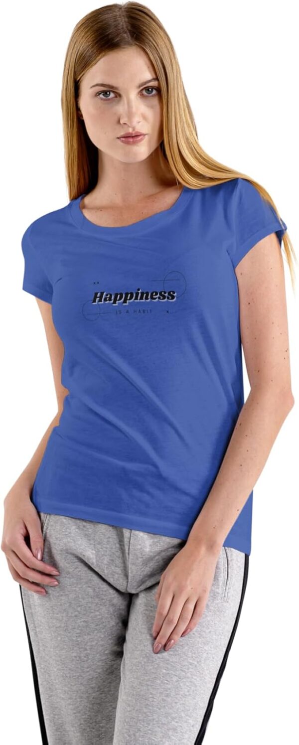 Women T-shirt, Happiness is a Habit, Graphic Tee, Positive Vibes Shirt, Inspirational Top - Image 2