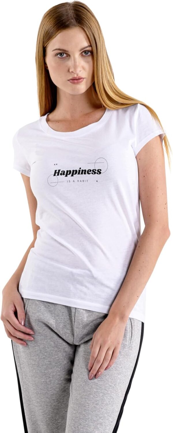 Women T-shirt, Happiness is a Habit, Graphic Tee, Positive Vibes Shirt, Inspirational Top - Image 3